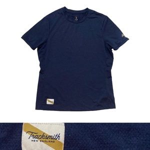Tracksmith Harrier Running Tee Shirt Women’s size Small in Dark Blue